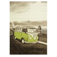 Funky Brown Green Camper Van Rug - 150cm x 210cm (4ft 11\