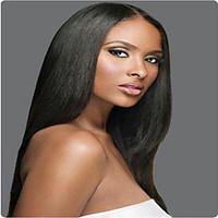 Full Lace WIG Brazilian Virgin Human Hair Yaki Straight Wig For African American Women