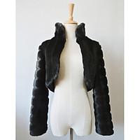 Fur Wraps / Fur Coats Coats/Jackets Long Sleeve Faux Fur Black Party/Evening / Casual Open Front