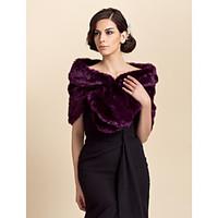 Fur Wraps Shrugs Faux Fur Purple Party/Evening / Casual