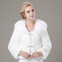 fur coats shrugs long sleeve faux fur ivory wedding partyevening casua ...