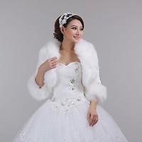 Fur Wraps / Wedding Wraps Coats/Jackets 3/4-Length Sleeve Faux Fur Ivory Wedding / Party/Evening Open Front