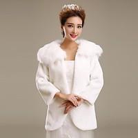Fur Wraps / Wedding Wraps / Fur Coats Coats/Jackets 3/4-Length Sleeve Faux Fur Wedding / Party/Evening Open Front
