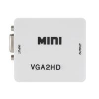 Full HD 1080p VGA to HD Converter High Definition Conversion Adapter White