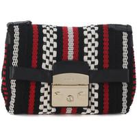 furla metropolis shoulder bag in black white and red quilted cotton wo ...