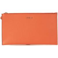 furla babylon mango saffiano calf leather wallet womens pouch in orang ...