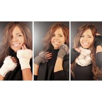 Fur Trimmed Fingerless Gloves in Dark Grey