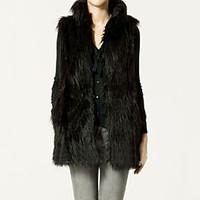 Fur Vest With Sleeveless Standing In Faux Fur Party/Evening Vest(More Colors)