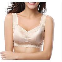 Full Coverage Bras, Wireless Fixed Straps Silk