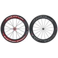 Fulcrum Racing Speed XLR 80mm Tubular Road Wheelset | Black/Red - Carbon - Campagnolo