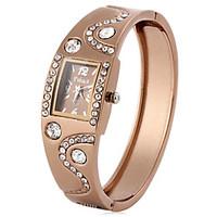 Fuhua 695 Female Diamond Quartz Bracelet Watch with Rectangle Dial Cool Watches Unique Watches