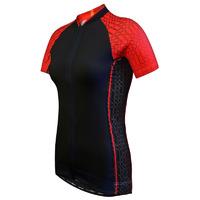 funkier womens active short sleeve cycling jersey black red large