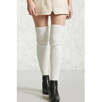 Fuzzy Knit Over-The-Knee Socks