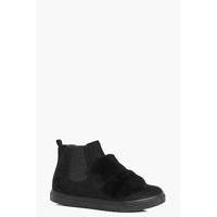 Fur Trim High Top - black