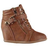 full circle zip wedge boots ladies