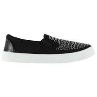 Full Circle Diamante Slip On Ladies Trainers