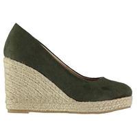 full circle hessian wedged shoes ladies