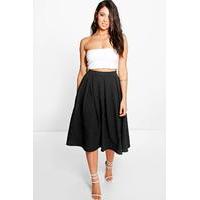 Full Textured Midi Skirt - black