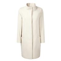 Funnel Neck Cashmere Blend Coat (Ivory / 08)