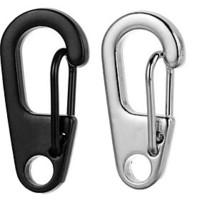 FURA D2 Mini Zinc Alloy Keychain Carabiner - Black / Silver