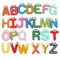 Funny Magnetic Alphabet 26 Letters Wooden Fridge Magnets Educational Kids Toy (26-Pack)