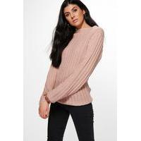 funnel neck jumper blush