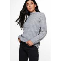 Funnel Neck Jumper - silver