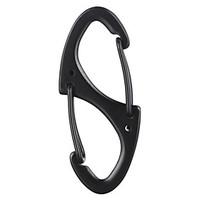 FURA Zinc Alloy Dual-Spring Carabiner Keychain - Black / Silver(1 PCS)