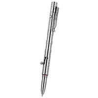 FURA Dual-Bolt Stainless Steel Tactical Gel-Ink Pen with Tungsten Steel Attack Head - Silver