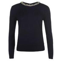 Full Circle Diamante Neck Jumper Ladies