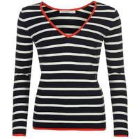 Full Circle Stripe V Neck Jumper Ladies