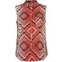 full circle sleeveless printed blouse ladies