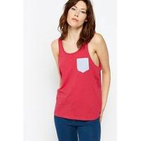 Fuchsia Contrast Pocket Vest Top