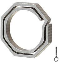 FURA Octagonal Titanium Alloy Key Ring - Champagne Grey (Small Size)