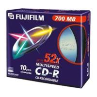 fuji magnetics cd r 700mb 80min 52x 10pk slim case