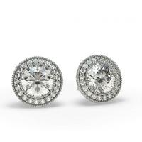 Full Bezel Setting Halo Stud Earring