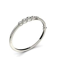 Full Bezel & Pave Setting Round Diamond Bangle