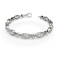 Full Bezel & Pave Setting Round Diamond Designer Bracelet