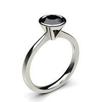 full bezel setting thin engagement black diamond ring