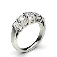 Full Bezel Setting Plain Five Stone Ring