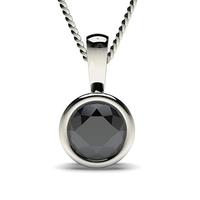 Full Bezel Setting Black Diamond Solitaire Pendant