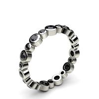 Full Bezel Setting Full Eternity Black Diamond Ring