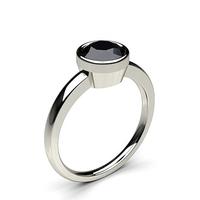 full bezel setting thin engagement black diamond ring