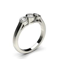 Full Bezel Setting Plain Three stone Ring