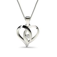 Full Bezel Setting Round Diamond Heart Pendant