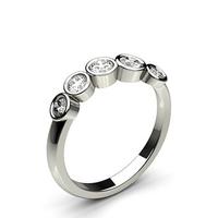 Full Bezel Setting Plain Five Stone Ring