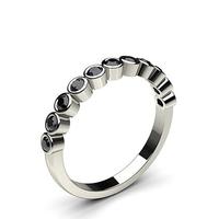 Full Bezel Setting Half Eternity Black Diamond Ring