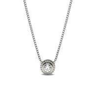 Full Bezel Setting Round Diamond Classic Solitaire Pendant