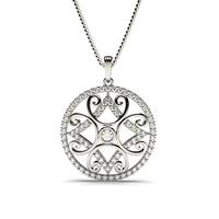 full bezel setting round diamond designer pendant