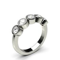 Full Bezel Setting Plain Five Stone Ring